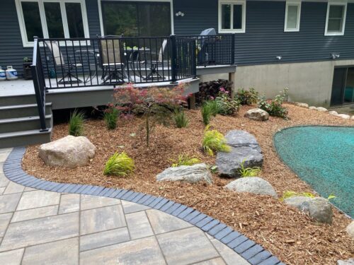 patio edge and landscaping
